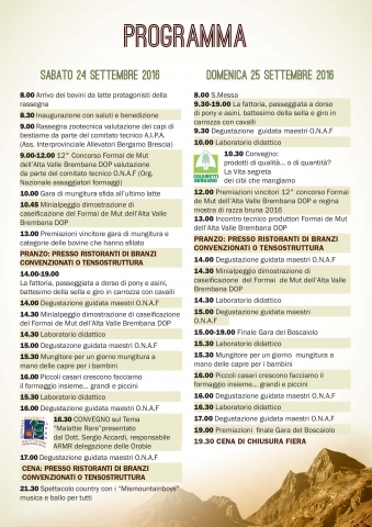 PROGRAMMA Fiera San Matteo 2016