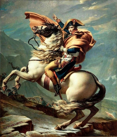 Napoleone che attraversa le Alpi versione Malmaison analisi