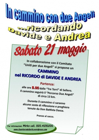 in cammino con due angeli
