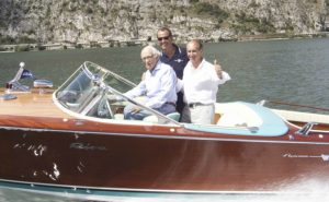 Fabio Lamborghini e Carlo Riva sull'Aquarama di Ferruccio