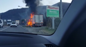 incendio camion barzana valle imagna