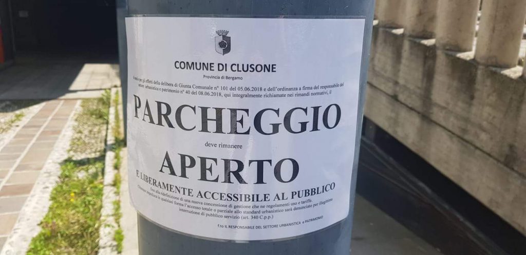 Parcheggio piazza Manzù clusone