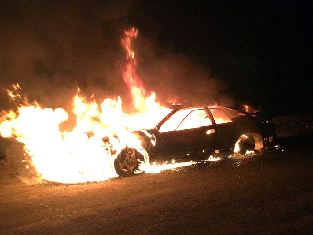 car on fire