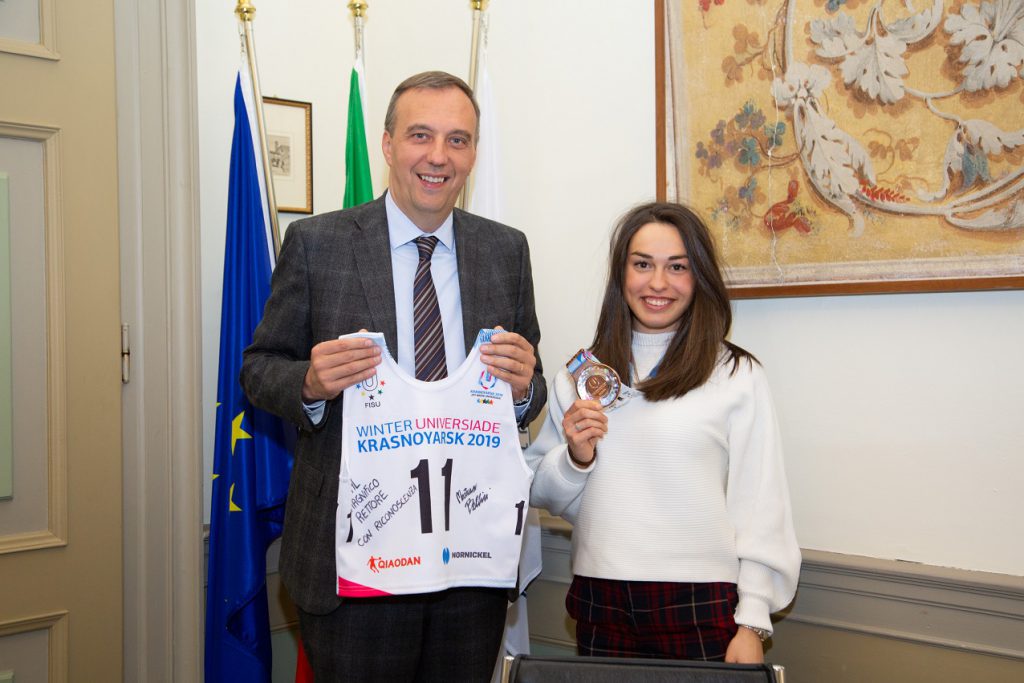 Il Rettore Morzenti Pellegrini con Martina Bellini Il Rettore Morzenti Pellegrini con Martina Bellini