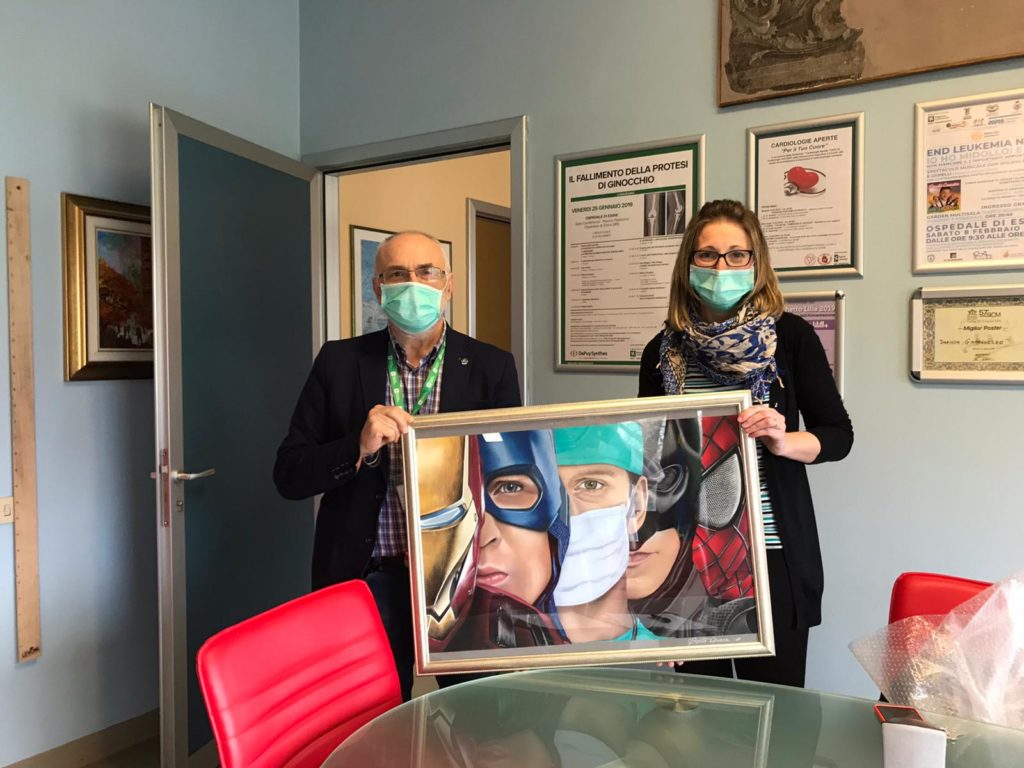 chiara bigatti eroi col camice Chiara Bigatti quadro