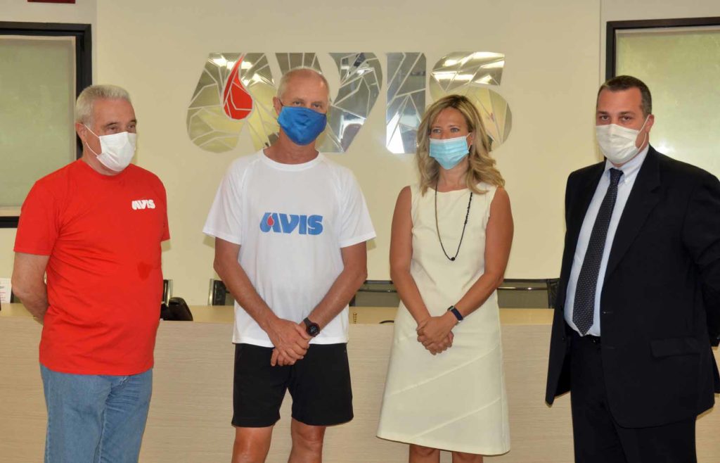04. AVIS Comunale BG Paolo Comana Maurizio Grandi Marcella Messina e Oscar Bianchi Tappa a Bergamo 30.06