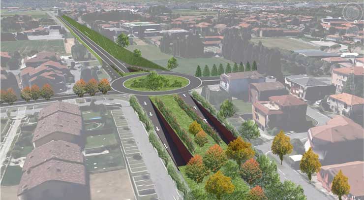 Rendering rotatoria Paladina da nord