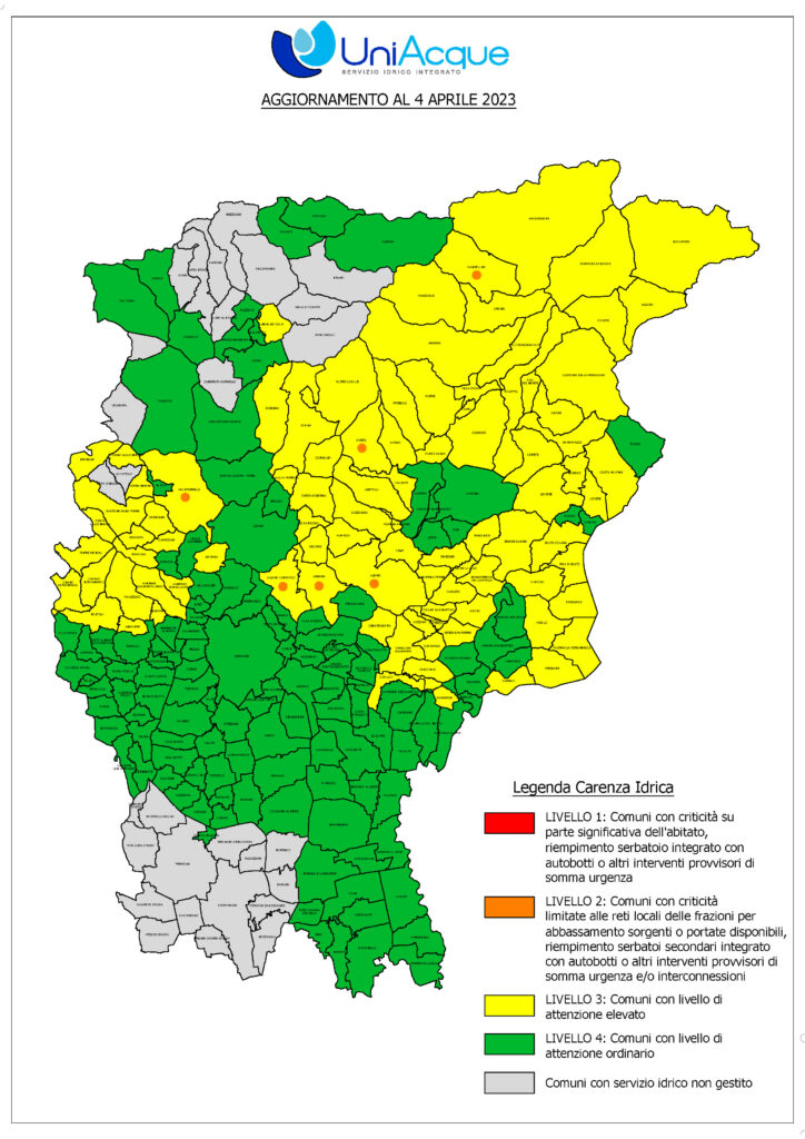 5 04042023 Uniacque: aggiornamento situazione siccità. Richiesta emissione ordinanze a 58 Comuni