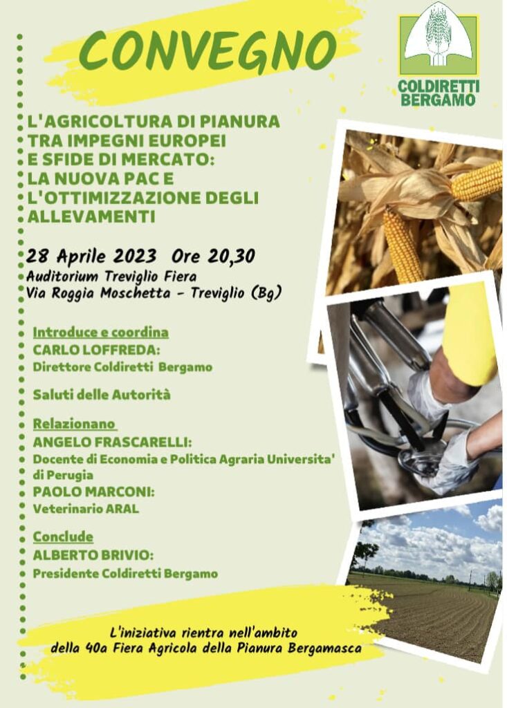agricoltura di pianura A Treviglio convegno Coldiretti sulla PAC e la gestione degli allevamenti