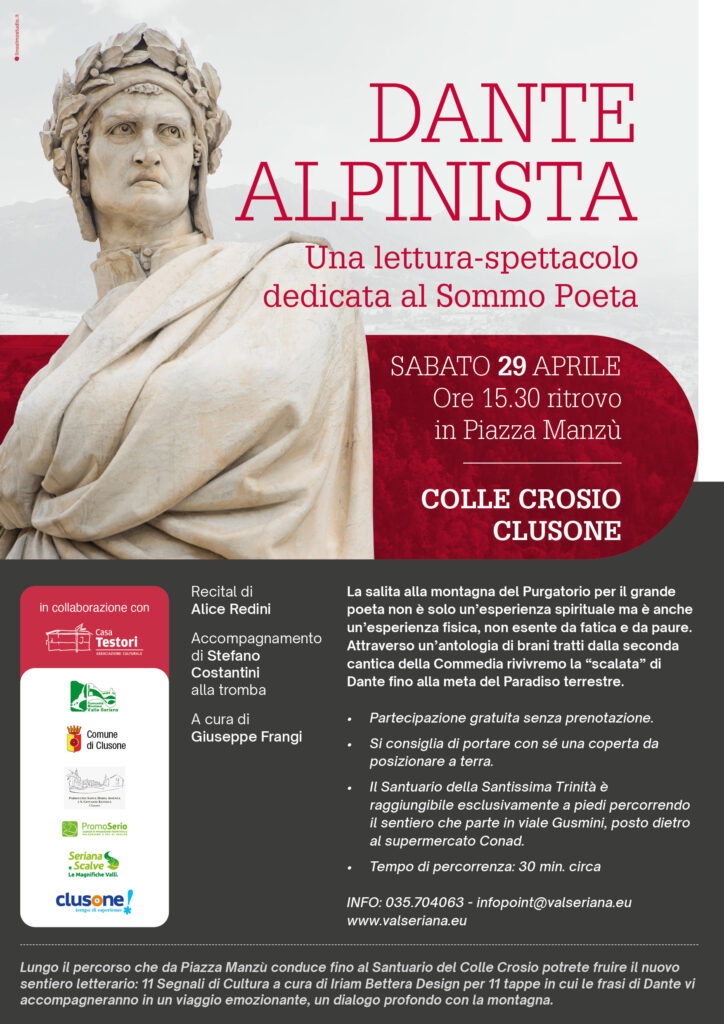 dante alpinista 1 Sabato 29 aprile a Clusone va in scena Dante Alpinista