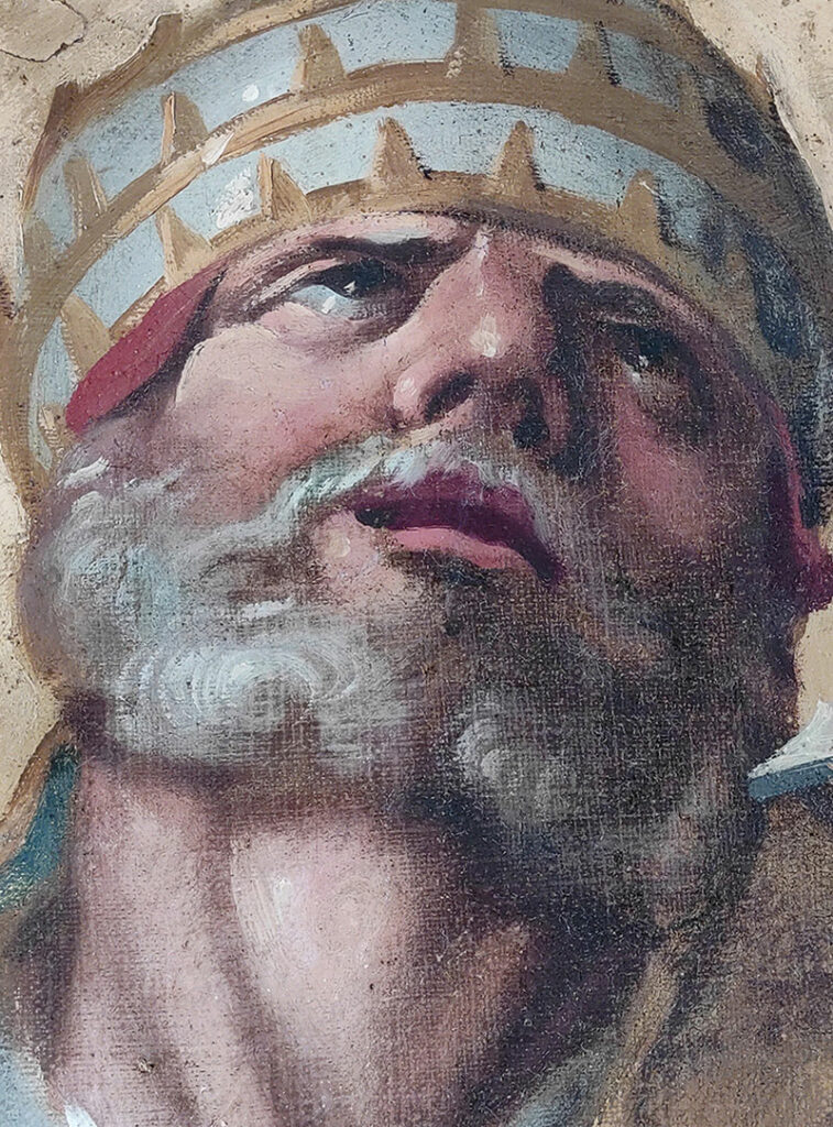 G. Ceruti San Pietro in gloria particolare cm 145 x 120. Dopo il restauro. Gandino Basilica di S. Maria Assunta 3 G. Ceruti San Pietro in gloria particolare cm 145 x 120. Dopo il restauro. Gandino Basilica di S. Maria Assunta 3