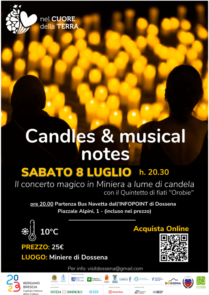 Candles and musical notes Candles and Musical Notes, il concerto in miniera a lume di candela
