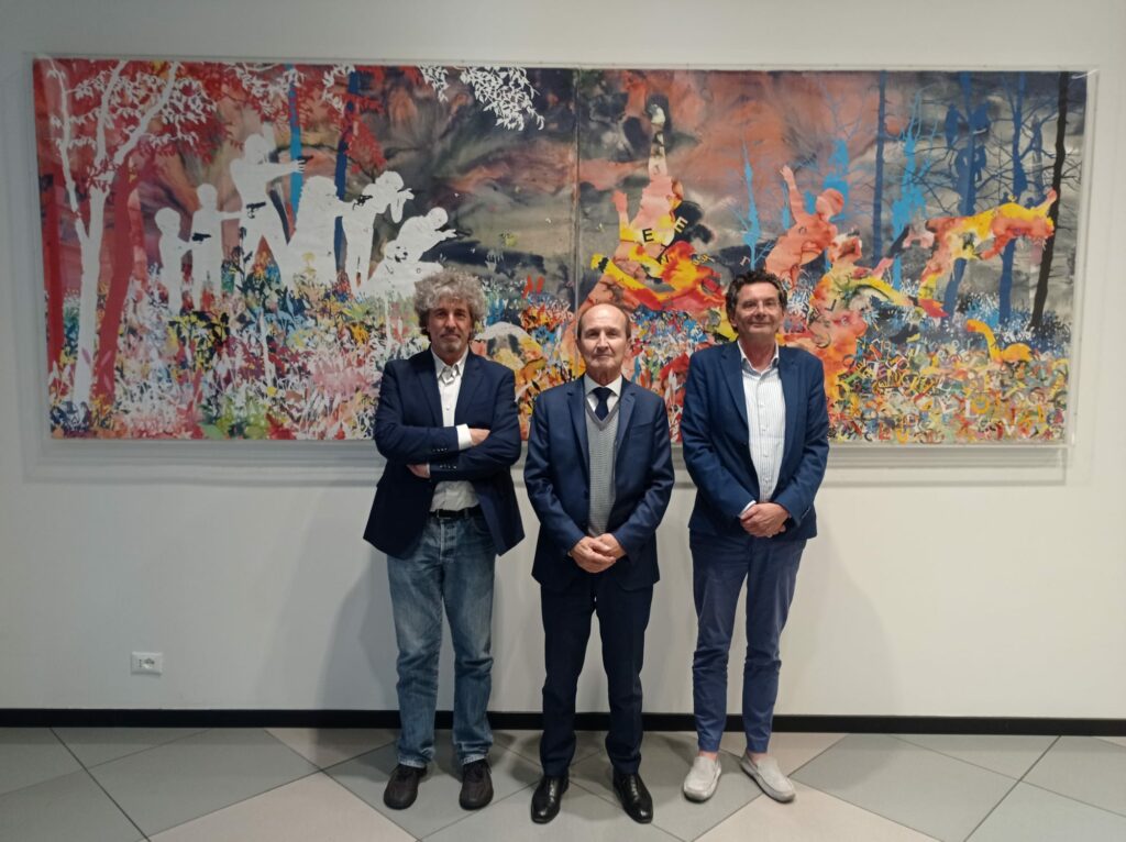da sx Moioli Ranica Gritti Consorzio Solco Città Aperta dona 10 mila euro al Fondo patrimoniale di Confcooperative e CSA-Coesi
