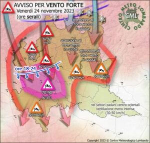 forte vento in quota