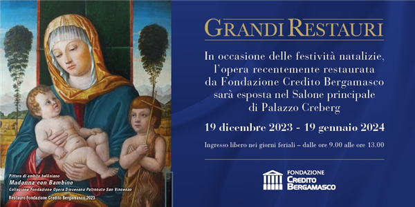 Madonna con Bambino A Palazzo Creberg esposta la tavola "Madonna con Bambino" recentemente ristrutturata
