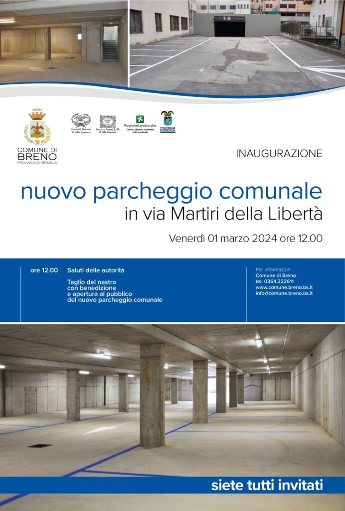 Inaugurazione del nuovo parcheggio comunale di Breno