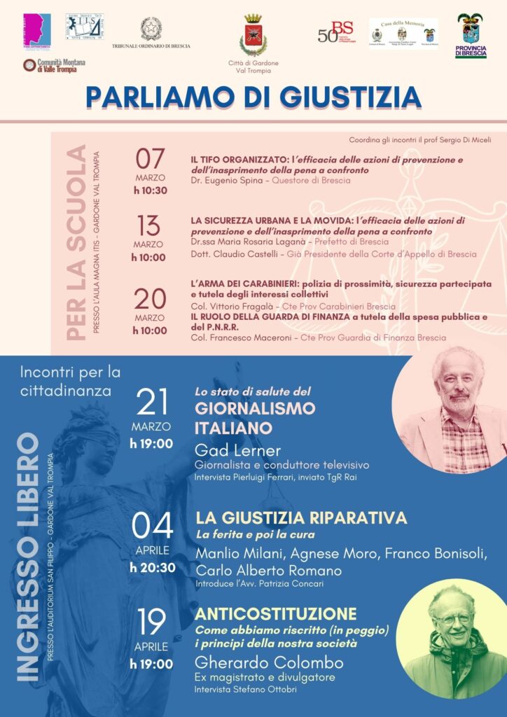"Parliamo di Giustizia" a cura del Comune di Gardone Val Trompia