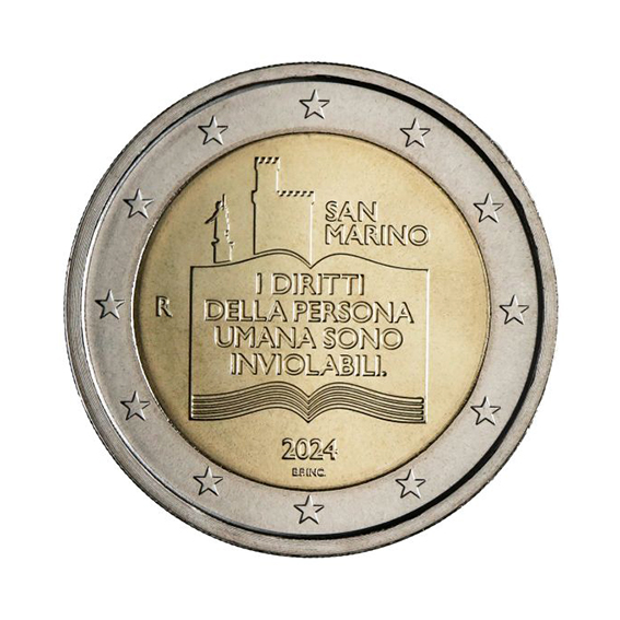 2E Dich diritti 2 euro commemorativi per i 50 anni della Dichiarazione dei Diritti dei Cittadini