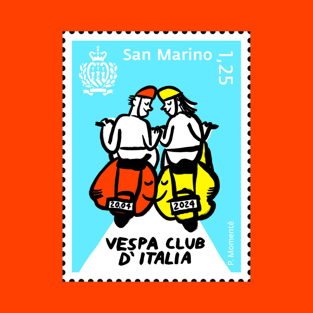 Vespa francobollo L’emissione congiunta San Marino – Italia 2024 è dedicata al mito della Vespa