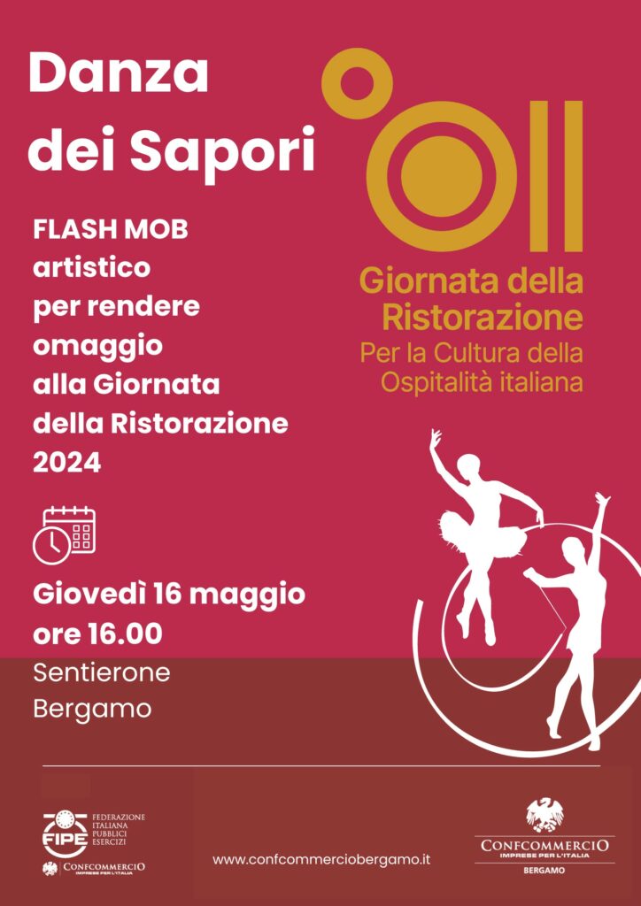 2024.05.14 Confcommercio Bergamo per Giornata della Ristorazione Bergamo lancia il flash mob il 16 maggio con la Danza dei sapori sul Sentierone