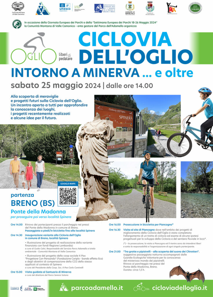 DEF Parco Adamello Locandina Apertura ciclovia Spinera Alla scoperta di meraviglie e progetti futuri sulla Ciclovia dell’Oglio