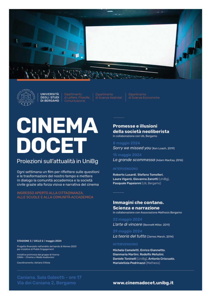 cinema docet bergamo Cinema Docet: il 22 e 29 maggio in via dei Caniana le proiezioni a tema