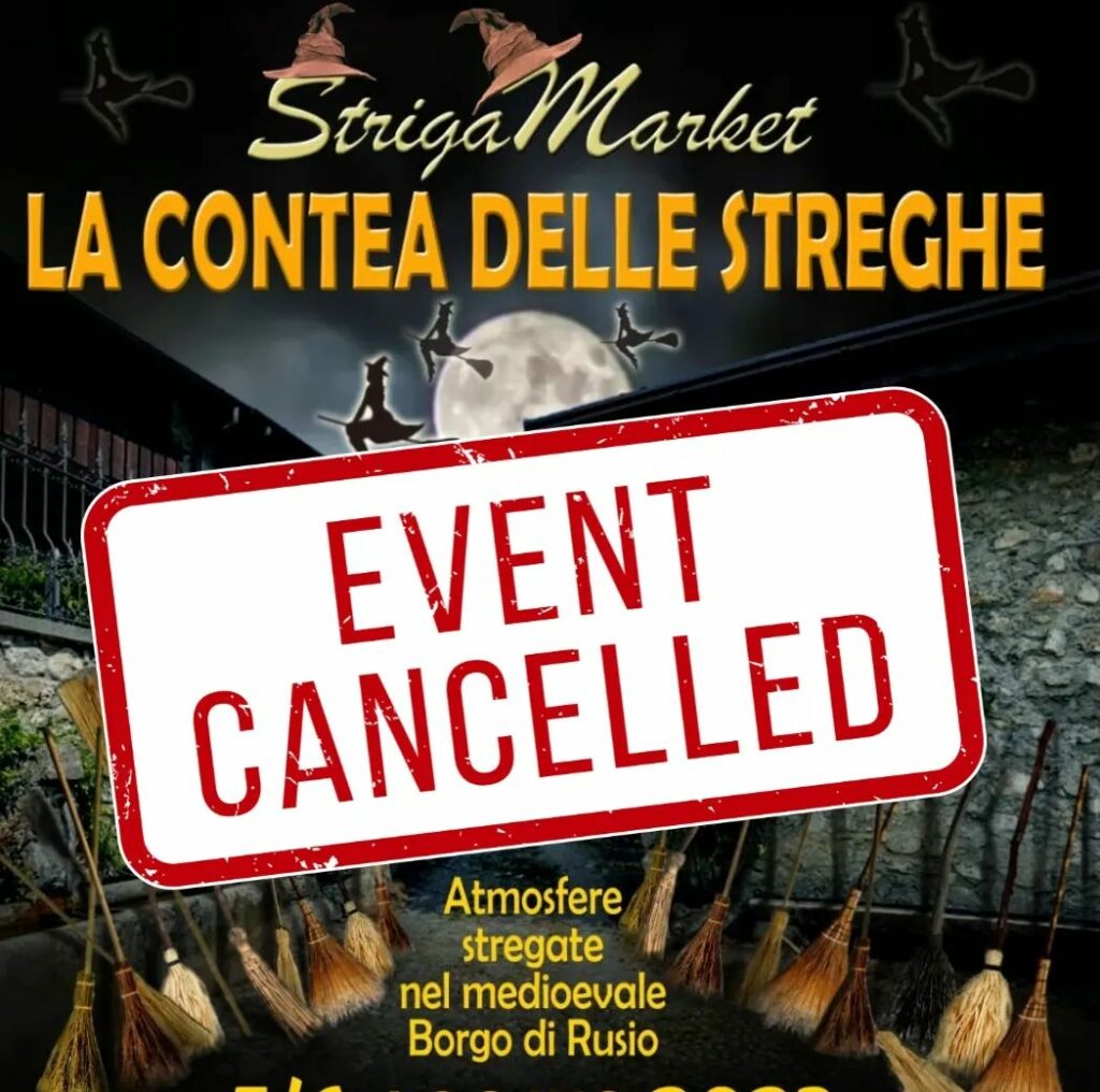 contea delle streghe annullata La Contea delle Streghe si ferma: annullo dell'evento a Borgo di Rusio