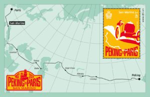 Un foglietto di Poste San Marino celebra la storia della Pechino-Parigi