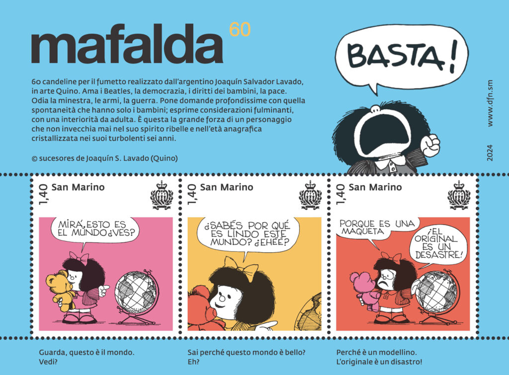Poste San Marino dedica un’emissione alla protagonista del celebre fumetto di Quino