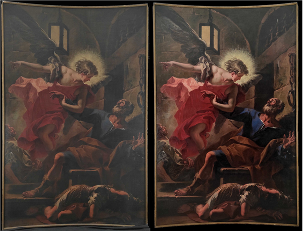 Prima e dopo il restauro affiancato Progetto "Grandi Restauri" Sebastiano Ricci, da Trescore a Palazzo Creberg