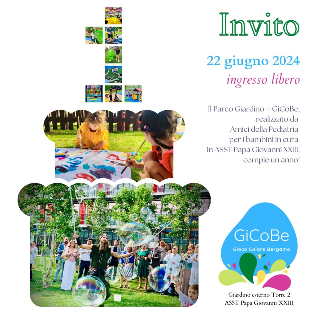 Il parco GiCoBe all’ospedale Papa Giovanni XXIII compie un anno