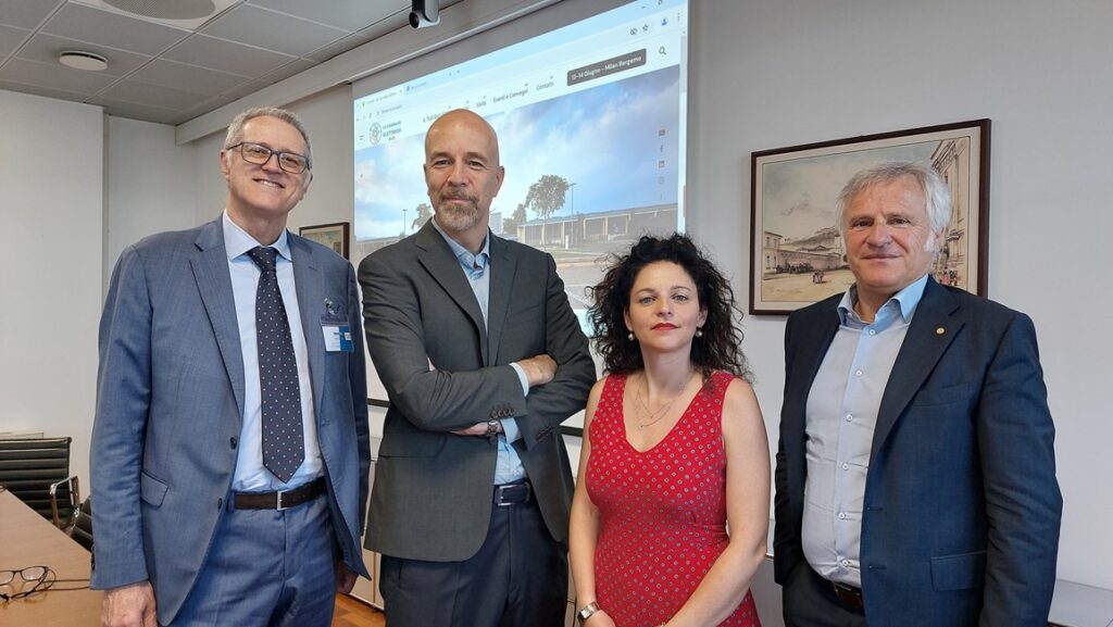 sin Andrea Ferriani Davide Lenarduzzi Elena Tiraboschi e Luciano Patelli 111653 Fiera Bergamo: Presentate le Giornate dell'Installatore elettrico, di scena il 13 e 14 giugno prossimo