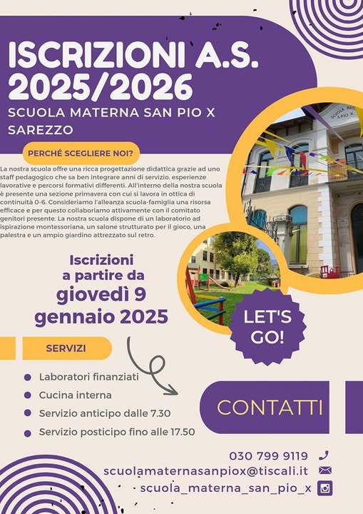 Sarezzo al via le iscrizioni alla Scuola Materna San Pio X per lanno scolastico 20252026 Sarezzo al via le iscrizioni alla Scuola Materna San Pio X per lanno scolastico 20252026