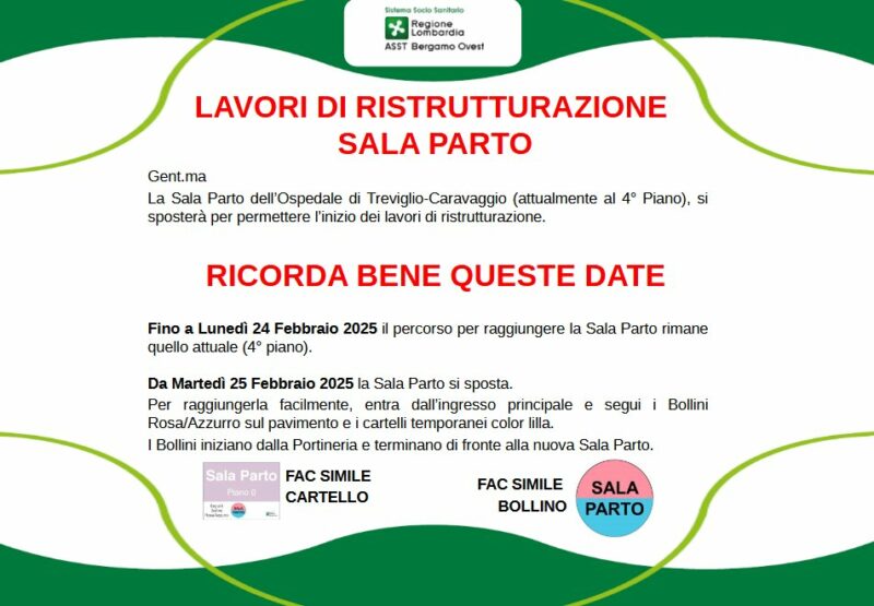 A Treviglio parte il restyling della Sala Parto scaled A Treviglio parte il restyling della Sala Parto scaled