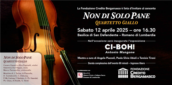 Concerto Non di solo pane del Quartetto Giallo a Romano di Lombardia Concerto Non di solo pane del Quartetto Giallo a Romano di Lombardia