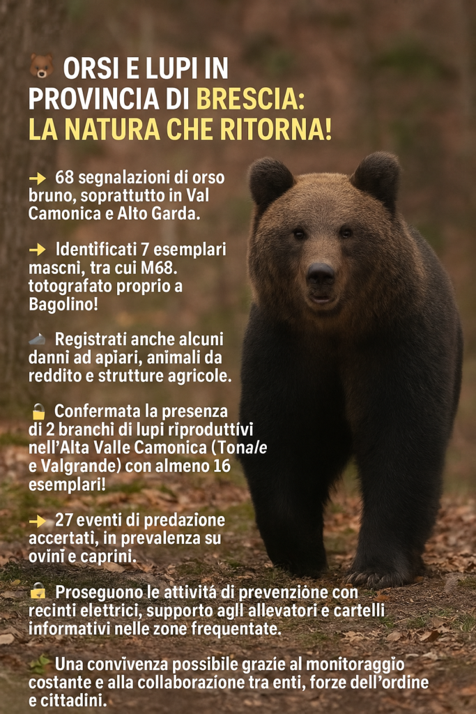 Orsi e lupi nella provincia di Brescia la situazione aggiornata al 2024