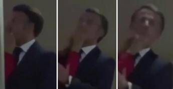 Birigitte e la manata a Macron per lentourage e un momento di complicita Video