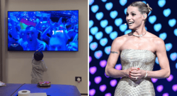 Michelle Hunziker allEurovision la reazione del nipotino Cesare Ma e nonna