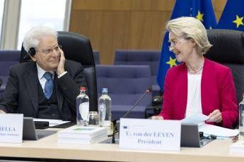 Ue Mattarella in Commissione con von der Leyen Orgoglio per costruzione europea Ue Mattarella in Commissione con von der Leyen Orgoglio per costruzione europea