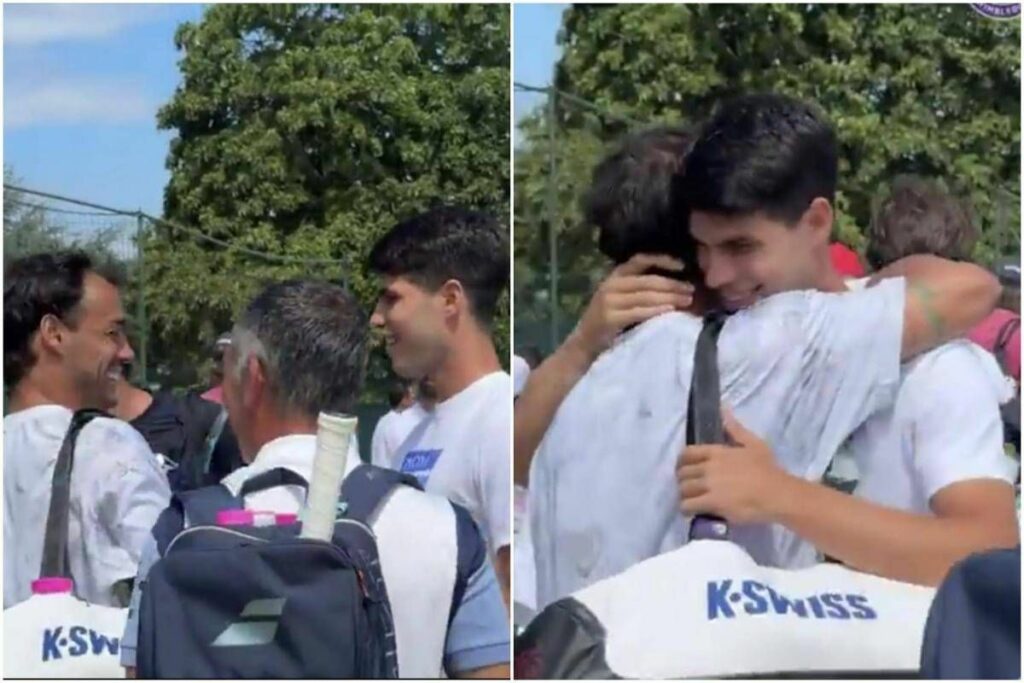 Fognini non ha paura di Alcaraz risate e abbracci a Wimbledon Video Fognini non ha paura di Alcaraz risate e abbracci a Wimbledon Video