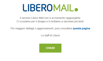 Libero mail in down problemi con la posta elettronica gli aggiornamenti