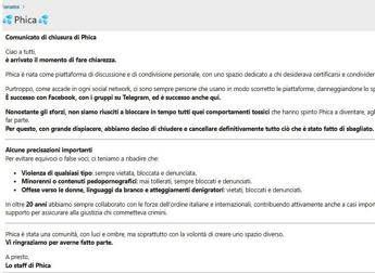 Chiude forum sessista Phica Non siamo riusciti a bloccare comportamenti tossici