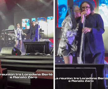 Loredana Berte e Renato Zero di nuovo insieme dopo 30 anni labbraccio sul palco Loredana Berte e Renato Zero di nuovo insieme dopo 30 anni labbraccio sul palco
