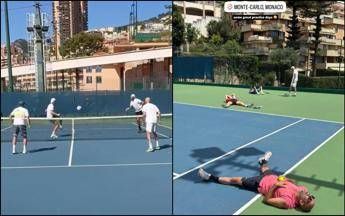 Sinner allenamenti devastanti e calcio tennis a Montecarlo. Jannik prepara gli Us Open con Berrettini