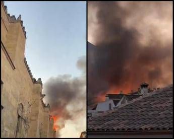 Spagna maxi incendio nella Moschea Cattedrale di Cordova Spagna maxi incendio nella Moschea Cattedrale di Cordova