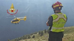 l elisoccorso intervenuto sul luogo dell incidente