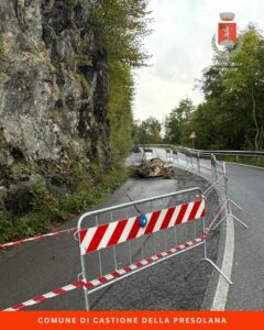 Castione della Presolana strada per il Monte Pora chiusa per caduta massi