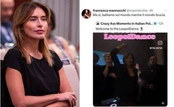 Boschi Mannocchi scontro social sulla Leopolda Attacchi chi balla proprio il 7 ottobre Che caduta di stile Boschi Mannocchi scontro social sulla Leopolda Attacchi chi balla proprio il 7 ottobre Che caduta di stile