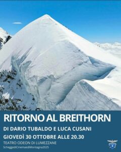 Lumezzane al teatro Odeon la proiezione di Ritorno al Breithorn con il Trento Film Festival 365 Lumezzane al teatro Odeon la proiezione di Ritorno al Breithorn con il Trento Film Festival 365