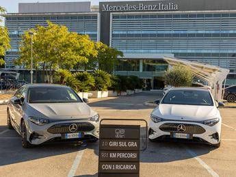 Mercedes Benz CLA 250 elettrica la sfida al GRA vinta con oltre 700 km di autonomia